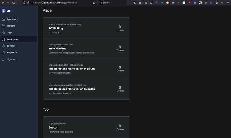 Bookmark Manager – your marketing resources in one place Bookmark Manager Screenshot